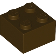 Lego kostka (kostička) 2x2, tmavě hnědá (4623773, 6014520, 6092677)